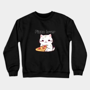 Cat eating pizza, pizza lover Crewneck Sweatshirt